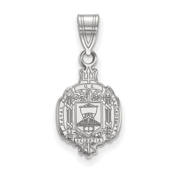 Sterling Silver U.S. Naval Academy Medium Crest Pendant - Picture 1 of 3